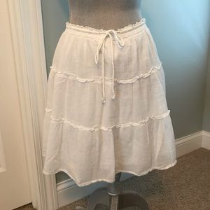 White double layer cotton skirt